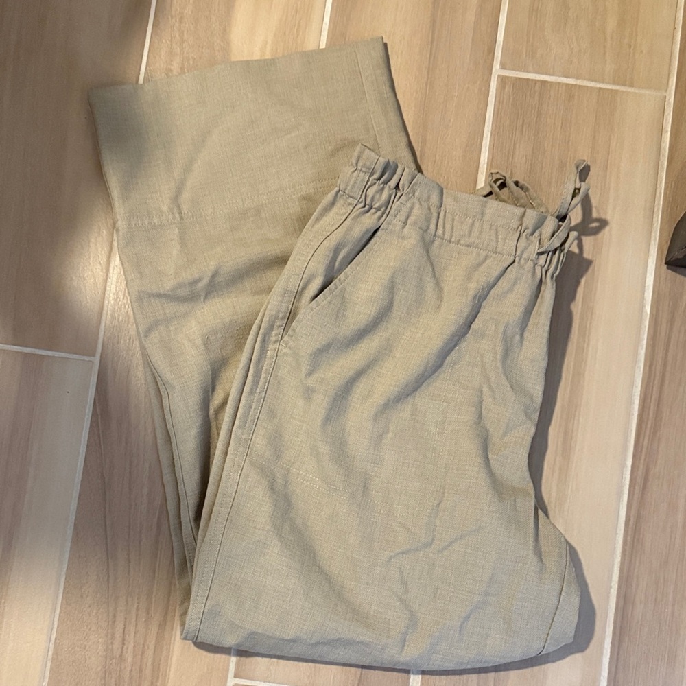 Liverpool Tan wide leg cropped Pants